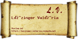 Lézinger Valéria névjegykártya